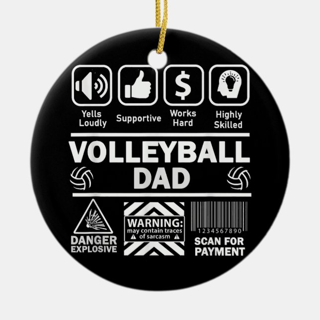Volleyball-Vater Witziger Inhalt des Sportvaters Keramik Ornament (Vorne)