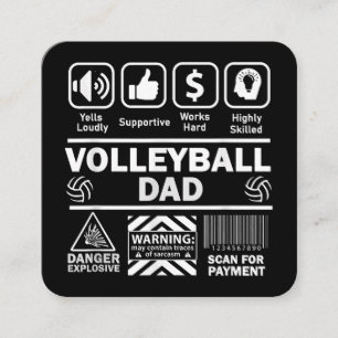 Volleyball-Vater Witziger Inhalt des Sportvaters Quadratische Visitenkarte