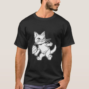 Volleyball Vball Beachvolleyball Katze T-Shirt