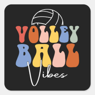 Volleyball Vibes Quadratischer Aufkleber