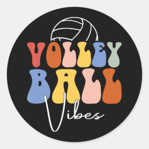 Volleyball Vibes Runder Aufkleber
