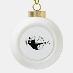 Volleyball - Volleyball Player Heartbeat Keramik Kugel-Ornament