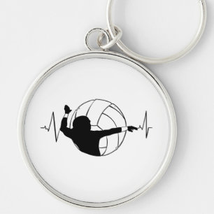 Volleyball - Volleyballspieler Herzschlag Schlüsselanhänger