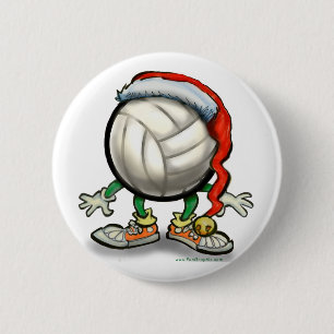 Volleyball-Weihnachten Button