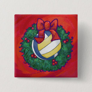 Volleyball-Weihnachten Button