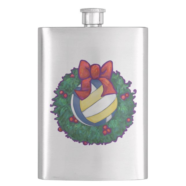 Volleyball Weihnachten Flachmann (Vorderseite)