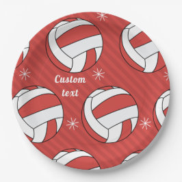 Volleyball Weihnachten gestreift festlicher Ball S Pappteller
