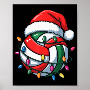 Volleyball Weihnachten Santa Hut Volleyball Srt Mä Poster