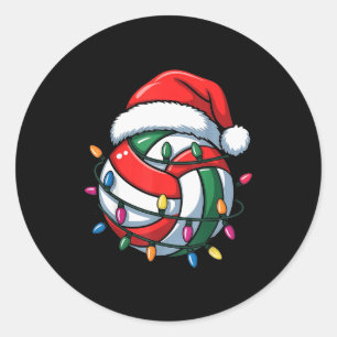 Volleyball Weihnachten Santa Hut Volleyball Srt Mä Runder Aufkleber