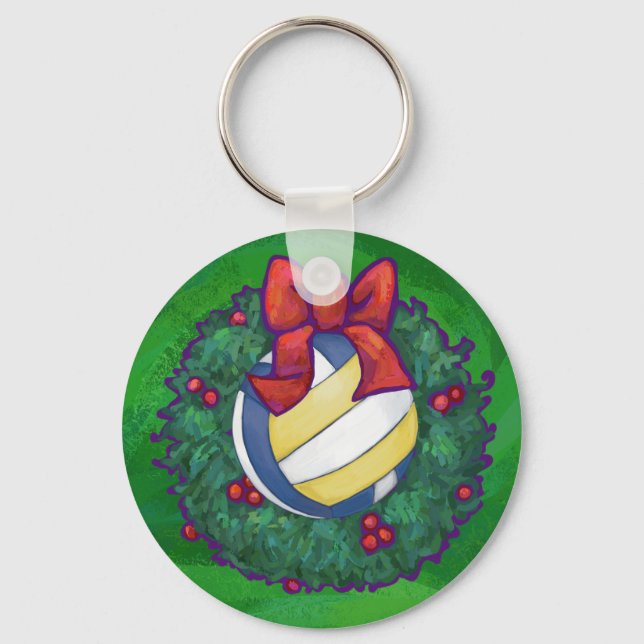 Volleyball Weihnachten Schlüsselanhänger (Vorderseite)