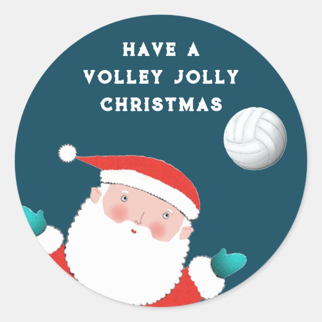 Volleyball Weihnachts-Klassiker Runder Aufkleber (Vorderseite)