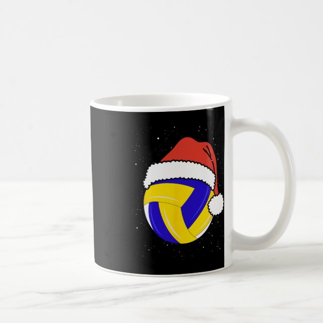 Volleyball Weihnachtsball Weihnachtsmann Hat Xmas  Kaffeetasse (Rechts)