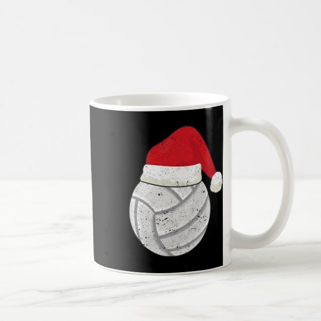 Volleyball Weihnachtsball Weihnachtsmann Hat Xmas  Kaffeetasse (Rechts)
