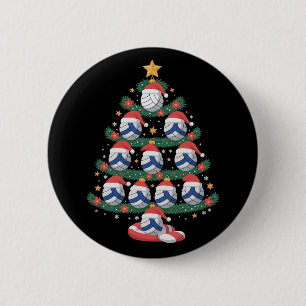 Volleyball Weihnachtsbaum Lichter Sportler  Button