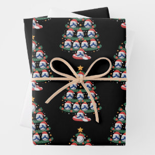 Volleyball-Weihnachtsbaum-Lichter Sportler  Geschenkpapier Set