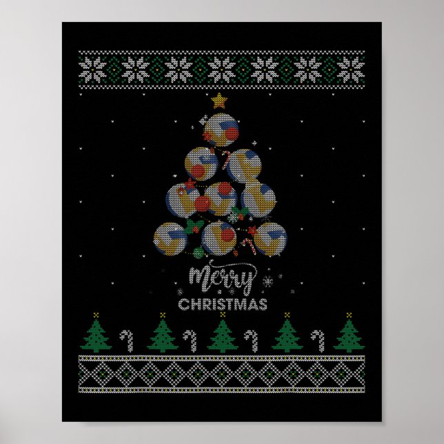 Volleyball Weihnachtsbaum Weihnachtsgeschenk Poster (Vorne)