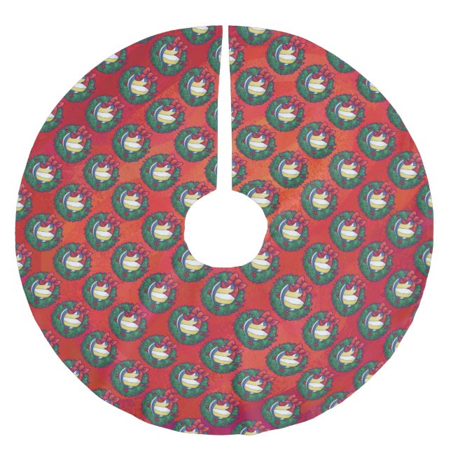 Volleyball Weihnachtsfest Polyester Weihnachtsbaumdecke (Vorderseite)