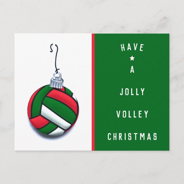 Volleyball Weihnachtskarten Feiertagspostkarte (Vorderseite)