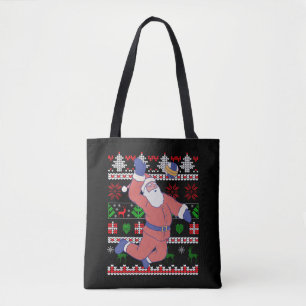 Volleyball Weihnachtsmann Hässliches Weihnachten Tasche