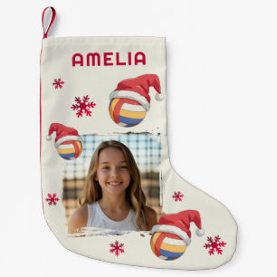 Volleyball Weihnachtsmann Mütze Name Foto Weihnach Kleiner Weihnachtsstrumpf