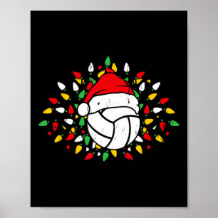 Volleyball Weihnachtsmannmütze Weihnachten Sportli Poster
