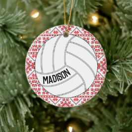 Volleyball Weihnachtsschmuck mit individuellem Tex