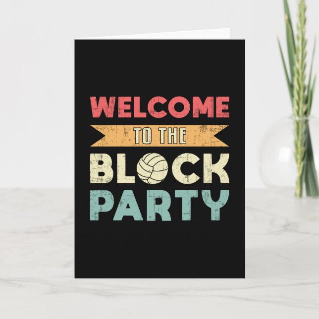 Volleyball Willkommen im Block Party Beach Ball Karte (Vorderseite)