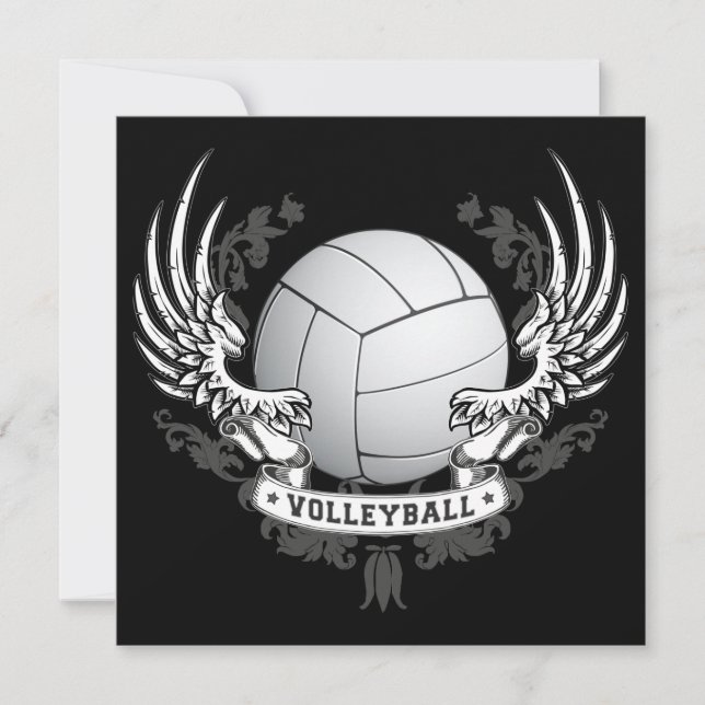 Volleyball Wings Einladung (Vorderseite)