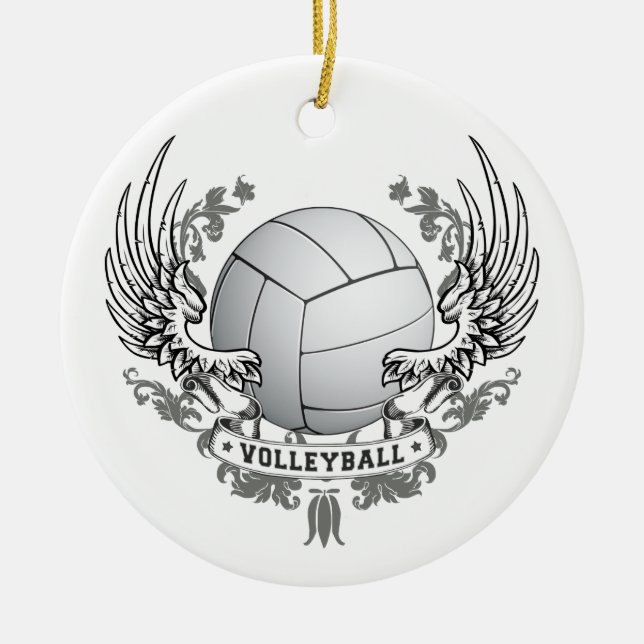 Volleyball Wings Verzierung Keramik Ornament (Vorne)