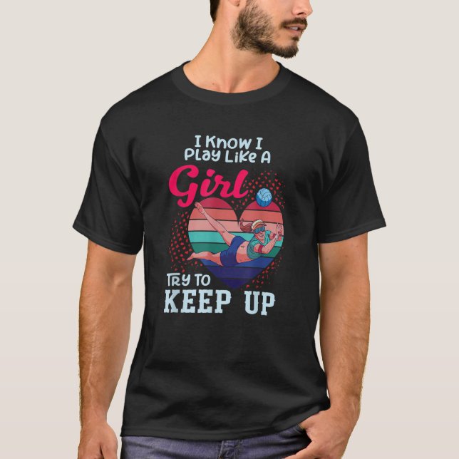 Volleyball Woman Player Mother Retro Volleyball He T-Shirt (Vorderseite)