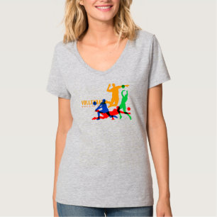 Volleyball Wonen-V-Neck T-Shirt