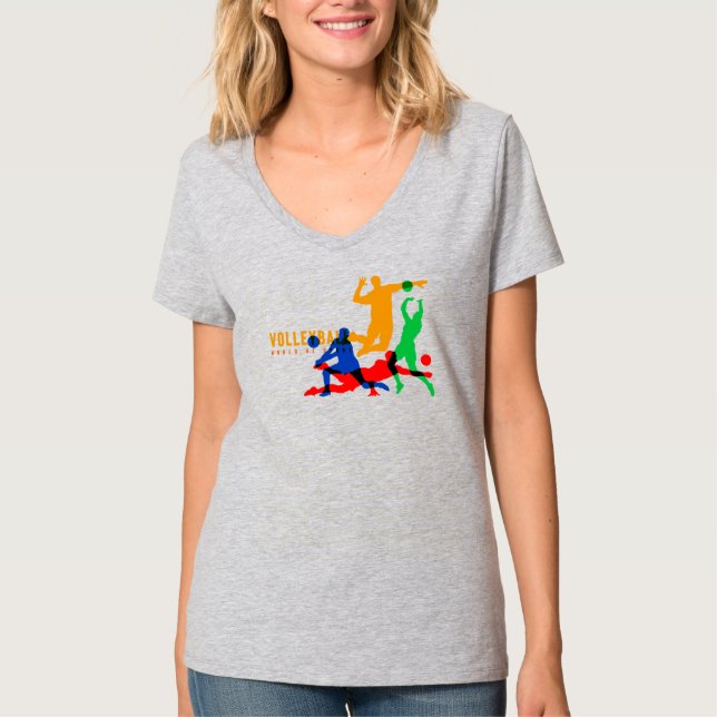 Volleyball | Wonen-V-Neck T-Shirt (Vorderseite)