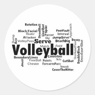 Volleyball Word Cloud Runder Aufkleber