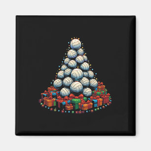 Volleyball Xmas Lighting Santa Volleyball Christma Magnet
