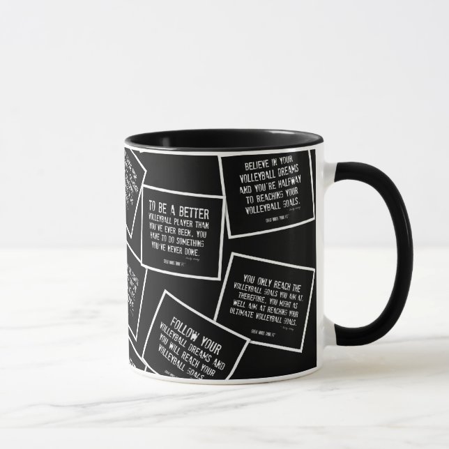 Volleyball zitiert Kaffee-Tasse in Schwarzweiss Tasse (Rechts)
