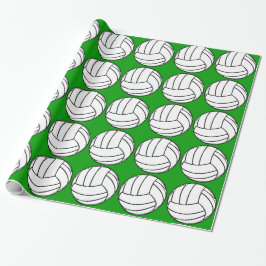 Volleybälle auf Grün Geschenkpapier