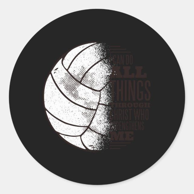 Volleyballgelenk Runder Aufkleber (Vorderseite)