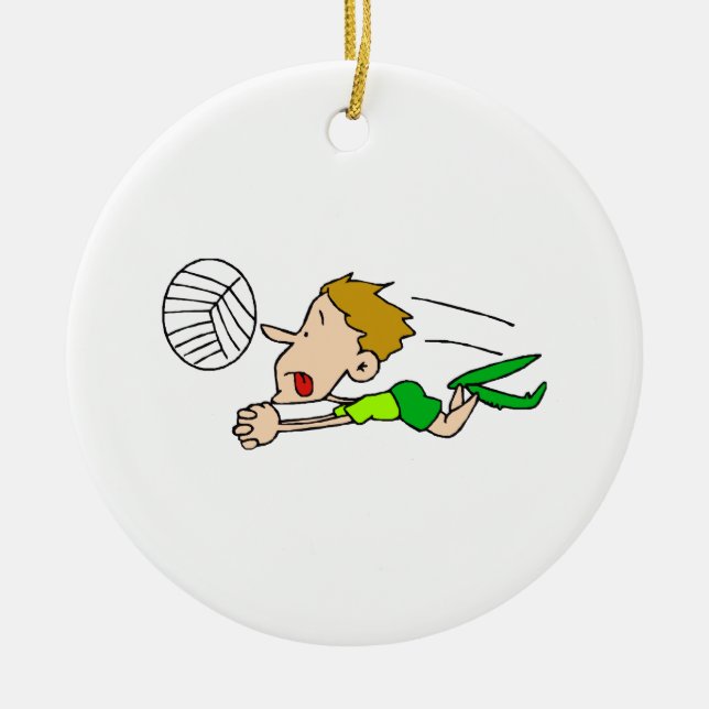Volleyballjungentauchen Keramikornament (Vorne)