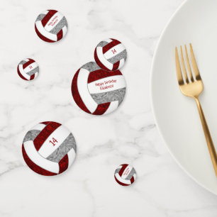 Volleyballmädchen personalisierter Geburtstag Konfetti