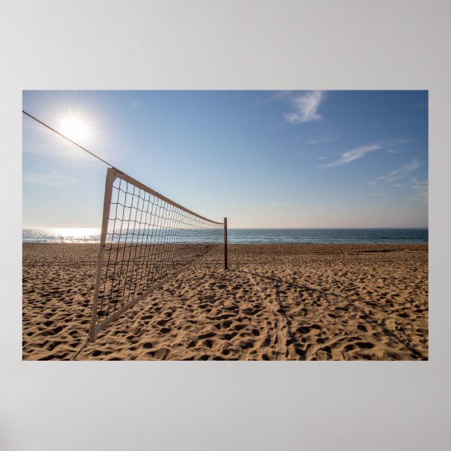 Volleyballnetz auf dem Strandplakat Poster (Vorne)