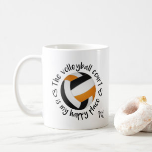 Volleyballplatz in schwarz-orange kaffeetasse