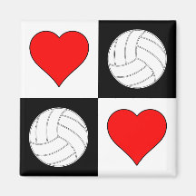 Volleyballs & Coeurs Magnet décoratif Motif