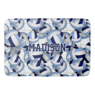 Volleyballs Muster w net bkgrd navvt lt blau Badematte