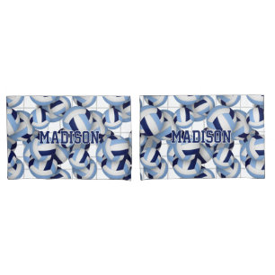 Volleyballs Muster w net bkgrd navvt lt blau Kissenbezug