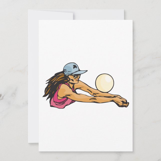 Volleyballspieler Einladung (Vorderseite)