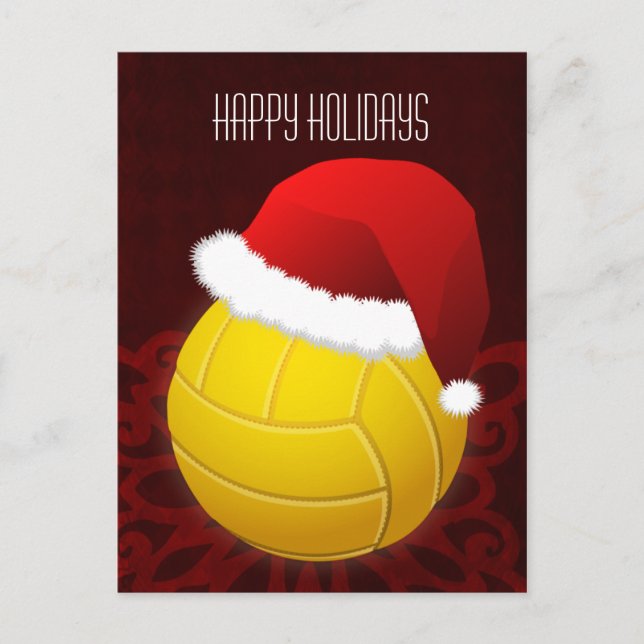 Volleyballspieler Holiday Gruß Feiertagspostkarte (Vorderseite)