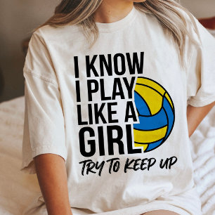 Volleyballspieler Ich Spiele Wie Ein Mädchen Lusti Tri-Blend Shirt