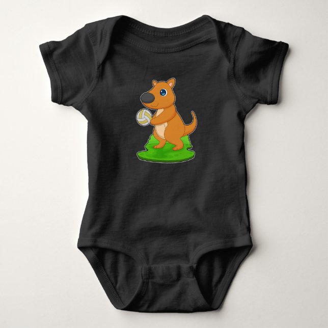 Volleyballspieler Kangaroo Volleyball Baby Strampler (Vorderseite)