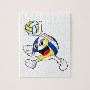 Volleyballspieler mit Volleyball
