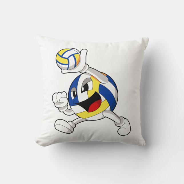 Volleyballspieler mit Volleyball Kissen (Vorderseite)